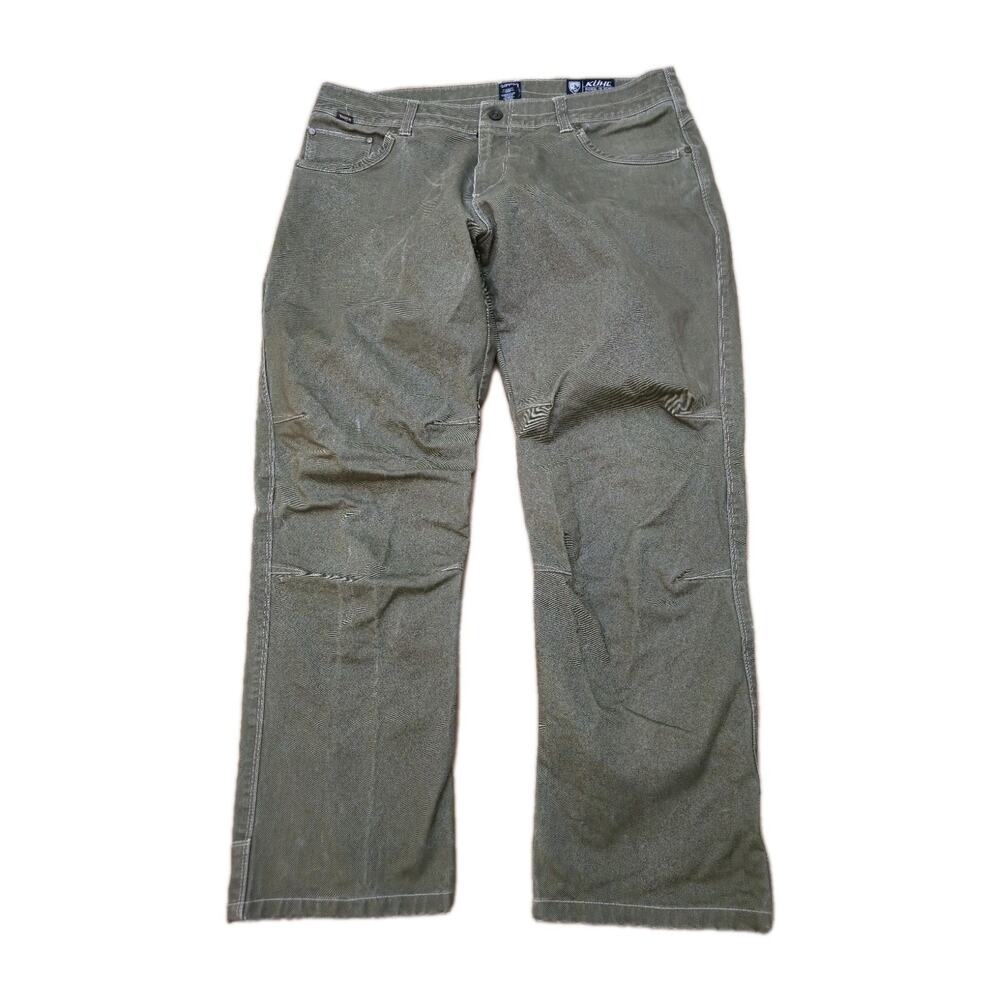 Kuhl RYDR Pants Size 38x30 Vintage Patina Dye Outdoor Hiking Green Cotton Twill